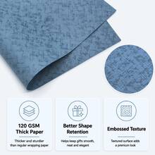 4pcs 4-Color Embossed Solid Color Wrapping Paper, Premium Cool Tone Blue Series Wrapping Paper, 44.5*76.2cm (17.5*30 Inches), 120g Thickened Matte Premium Gift Wrapping Paper, Suitable For DIY Bouquets, Gift Boxes, Birthdays, Weddings, Parties, And Holiday Wrapping - SY-aBCD - View 4