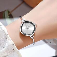 Bestselling Niche Diamond Thin Strap Watch For Women, Multi-Color Gradient Sunburst Small Dial Delicate Bracelet Watch, Light Luxury Minimalist Commuter Versatile Quartz Wristwatch, Gift - Gold - View 11