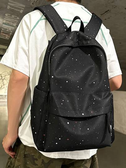 Men's Backpack School Bag Zipper Closure Adjustable Shoulder Straps Polka Dot Fabric Design Laptop Backpack Large Capacity Portable Backpack Suitable For Back To School And Travel Nylon Streamlined Fashion Casual Business Fitness Outdoor Bag Multi-Color Bag Hiking Multi-Function Outdoor Fashion Casual Suitable For Middle School High School College Students Backpack Men's Dad Gift Boyfriend Gift Vacation Peach Tree