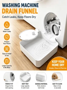 Washing Machine Base Water Tray Leak-Proof Mat Durable Easy To Clean Anti-Overflow Floor Protection Thickened Anti-Slip Tray Stand, Collection Tray, Leak-Proof Pad, Durable Material Appliance Pad, Leak-Proof Mat, Home Goods, Home Cleaning Additions - Washing Machine Drain Pan - View 3