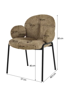 Goeurvant Modern Cloud-Style Wool-Linen Upholstered Dining Chairs With Rounded Arms And Wide-Back Support For Dining Room,Living Room,Office-Set Of 2/Set Of 4/Set Of 6-Taupe/Bouclé - Coffee - 查看 9