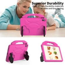 Children's Tablet Protective Case Shockproof Tablet Shell EVA 1pc Rose Red Thumb Grip Stand High Quality EVA Material Shock Absorption Anti-Drop Suitable For Multiple Brand Tablets Birthday Gift Party - Hot Pink - View 2