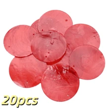 10/20pcs 50mm Colorful Flat Round Shell Coin Pendant Beads With 2 Holes, Suitable For Jewelry Making, Fashion Wind Chimes, Wreath DIY Handmade Home Decor - Shell Discs - View 22