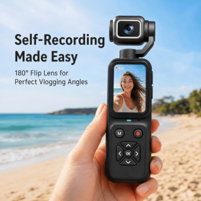 4K Ultra HD Video Recording 1.69-Inch Display 180° Up-Down Flip Video And Photo Capture Record Life Anytime, Anywhere Essential For Beginners Multiple Color Options (Black, White, Pink, Orange)