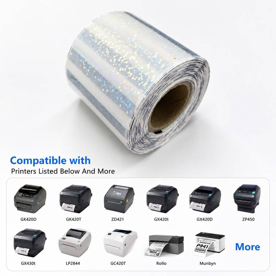 Flash Dot Clear Glitter Thermal Labels,2 Inch Transparent Color Round Thermal Printer Stickers,Self-Adhesive Round Direct Thermal Labels,Thermal Stickers For DIY Logo Design,Name Tag 300/Roll
