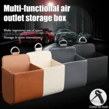 Car Air Vent Storage Box PU Leather Hanging Storage Bag Phone Glasses Keys Coins Cards Storage Bag Universal Car Interior Accessories For Sedans SUVs Trucks - A - View 4
