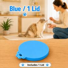 Couvercle de boîte de nourriture pour animaux de compagnie, ensemble de cuillères optionnel, couvercle en silicone pour boîtes de nourriture humide pour chats et chiens, convient aux boîtes de nourriture pour animaux de compagnie courantes, fournitures de nourrissage et de stockage quotidiens. - 500ml - Voir 11
