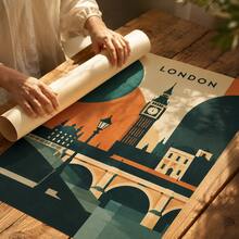 1pc Retro London Poster, Geometric City Landmark Wall Art Print, Unframed Matte Paper Poster For Bedroom Living Room Dorm Decor - 1PC - View 5