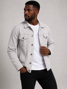 Men Jackets And Coats - Gris Claro - Ver 1