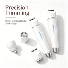 3合1可拆卸可替換刀片電動除毛器，女性用，Type-C快充，可水洗便攜無痛刮毛修剪器，適用於臉部、腋下、比基尼區、私密部位、腿部、鼻子、耳朵，全身毛髮修整工具 - 查看 1