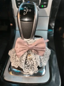 1pc Cute Bowknot Gear Shift Lever Cover, Bowknot Decor Gear Shift Kit, Suitable For Manual/Automatic Cars, Car Interior Decoration Accessories, Car Decoration, Car Supplies, Cute Car Gear Shift Lever Cover - Multicolor - View 3