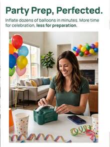 SOKANY 1pc Portable Electric Balloon Inflator, 220V-240V 400W Electric Balloon Air Pump, Suitable For Party Balloon Decoration - EU C Type Plug(220-240V) - View 3
