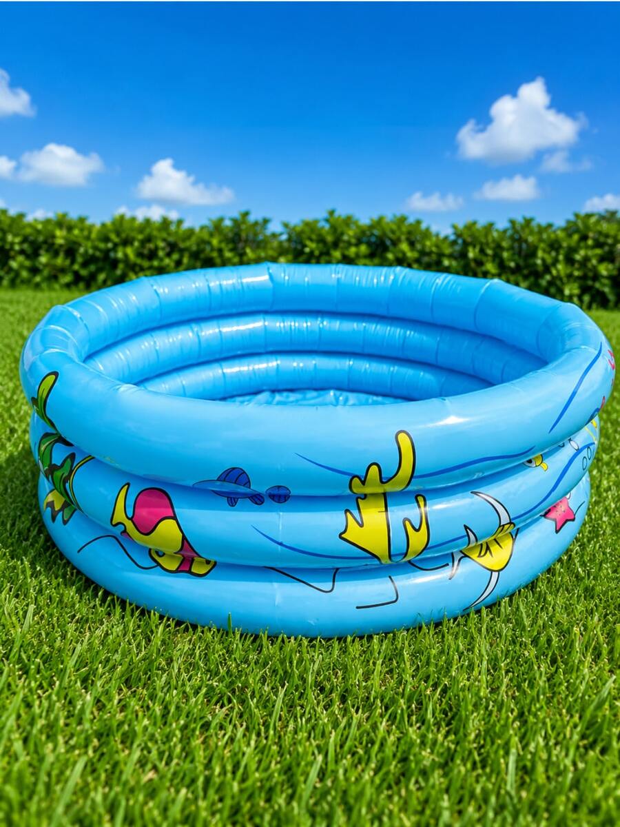 Piscina Inflável 60 Cm 3 Gomos 36 Litros Infantil 3 Anéis Vinil Criança Bebê Praia Quintal