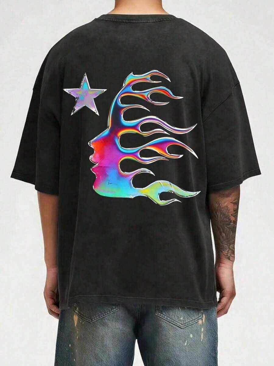 Men's T-Shirt, Crew Neck Casual Short SleeveWashed T-Shirt - 查看 1