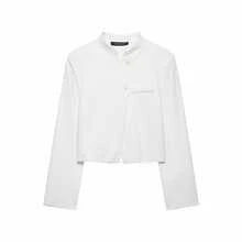 Seelio Spring/Summer New Women's European & American Style Fashion Minimalist Versatile Short Blazer Jacket - White - View 1