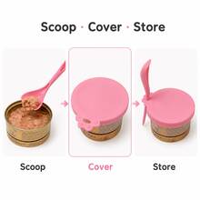 Couvercle de boîte de nourriture pour animaux de compagnie, ensemble de cuillères optionnel, couvercle en silicone pour boîtes de nourriture humide pour chats et chiens, convient aux boîtes de nourriture pour animaux de compagnie courantes, fournitures de nourrissage et de stockage quotidiens. - 500ml - Voir 3