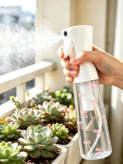 Transparente Haustier-Gießkanne mit Schleifenmuster für den Außenbereich, Gießkanne und Pflanzensprüher, multifunktionale Sprühflasche mit feinem Sprühnebel, geeignet für Garten Outdoor, Pflanzensprühflasche, Innen-/Außenbereich Gartenarbeit feiner Sprühnebel Gießkanne, Reisen und Geschäftsreisen, Make-up-Entferner-Spender, Haarsprayflasche, Sprühdüse für Styling, Reinigung, Pflanzenpflege und Gesichtsfeuchtigkeit