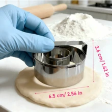 6.5cm And 9cm Mini Stainless Steel Donut Molds With Handle, Professional Donut Tool, Suitable For Donuts, Bagels And Cookies, Home Birthday Party Kitchen Baking Gadget - Silver - View 6