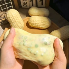 1個花生壓力球，酥脆捏捏玩具，柔軟可愛，奶油般柔軟觸感，指尖玩具，ASMR感官紓壓玩具，適合成人，生日禮物，節日禮物，完美禮物 - 彩色 - 查看 4