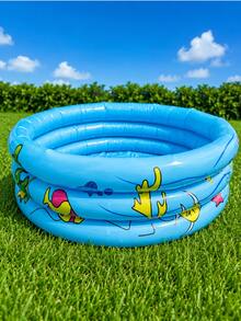Piscina Inflável 60 Cm 3 Gomos 36 Litros Infantil 3 Anéis Vinil Criança Bebê Praia Quintal - Azul - Visão 8