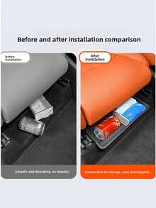 ABS Material Car Seat Under Storage Box, Suitable For Most Car Models, Organizes Front And Rear Seat Space, With Hidden Tray, Efficiently Stores Car Supplies, Can Be Used As Car Storage Rack - A - View 6