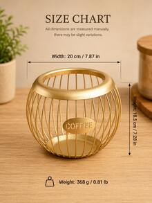 Coffee Capsule Storage Basket - Black Wrought Iron Coffee Capsule Basket; Exquisite Home Decor Item With "COFFEE" Letter Design And Large Capacity; Perfect Countertop Organizer For Home Kitchen And Coffee Station Decoration. - Multicolor - View 11
