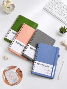 Cuaderno de espiral con líneas para mujeres & hombres, cuaderno para trabajo, toma de notas y suministros de oficina y escuela, A5, cuaderno con encuadernación de doble alambre perfecto para suministros de oficina & hogar y escuela - multicolor - Ver 11