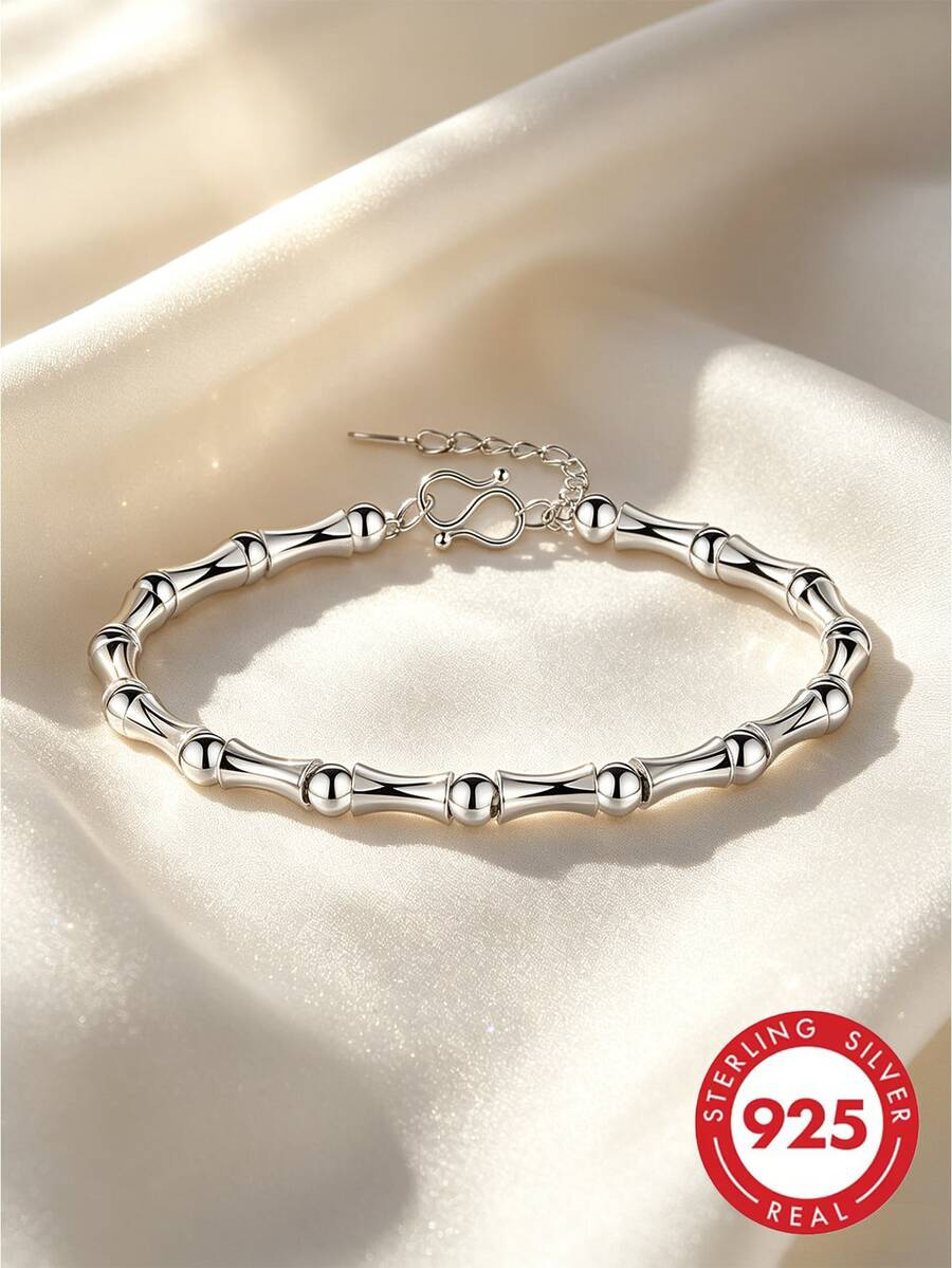 925 Sterling Silver Fashion Bracelet, Suitable For Daily Wear And Gifting - White - View 1
