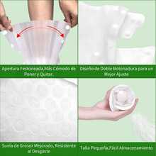 1 par de cubiertas plegables y portátiles para zapatos de lluvia en color Blanco, resistentes al deslizamiento e impermeables, con Top alta, en diferentes tallas, adecuadas para exterior, escuela, oficina, hogar, viaje, ciclismo y almacenamiento de zapatos en días lluviosos. - Blanco 1 par - Ver 8