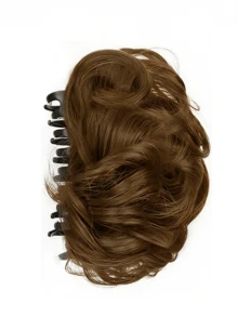 Synthetic Messy Bun Hair Extension Clip-In Claw Clip Ponytail Lazy Updo Wavy Curly Ponytail - Multicolor - View 15