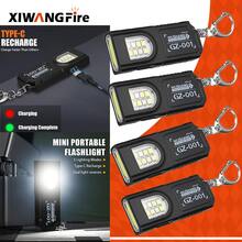 1pc/3pcs/5pcs Strong EDC LED Keychain Flashlight, Rechargeable Hanging Portable Flashlight, Waterproof Keychain, Camping Hiking Pocket Light - Style a - View 2
