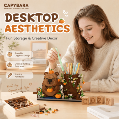 2026 New DIY Handmade Building Block Pen Holder Toy, Educational Puzzle Blocks For Kids, Assembly Toy For Boys And Girls, Birthday Gift, Room Decor, Halloween, Christmas