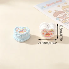 4/8pcs Cute 3D Resin Heart Cream Cake Pendant, Can Be Used To Make Bracelets, Necklaces, Bag Decorations And Other Various Cute Charms - Random Mix - Multicolor - View 4