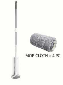 Hands-Free Flat Mop With Dual-Sided Squeegee And Water-Wringing System, Long Handle Extendable Floor Cleaning Mop, Dry And Wet Use Microfiber Mop Pad - Multiple Styles - View 14