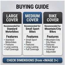1-Pack Heavy-Duty EVA Motorcycle/Bike Cover Waterproof UV-Resistant Snowproof Fits Most Models, Black, Outdoor Vehicle Protection, Stylish Motorcycle Cover, UV-Blocking Cover - Multicolor - View 10