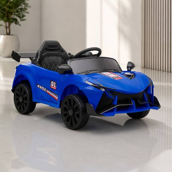 Carro Elétrico Infantil Power Ride 6V Branco, Azul, Preto ou Vermelho Com Controle Remoto Bateria Recarregável Carrinho Elétrico Infantil Passeio Seguro Pedal Luzes LED Música Carro Motorizado Infantil Presente para Menino e Menina Brinquedo Elétrico Resistente