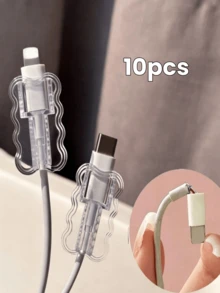 3pcs Transparent Cable Protector, Wavy Design, Effectively Prevents Cable Breakage, No Battery Required, Suitable For Phones, Tablets And Three-Prong Plug Chargers, Perfect For Back To School, Valentine's Day And Ramadan - Cable Management Cover - View 9