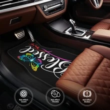 1pc/4pcs Car Floor Mats And Trunk Liner, Waterproof Anti-Slip Dust-Proof Printed Cargo Liner, Unisex Car Trunk And Floor Mats With Colorful Butterfly Letter Pattern, Universal Floor Protection Mat, Ideal Holiday/Thanksgiving Gift - Blessed Gradient Butterfly - View 8