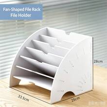 1pc TOMYEUS File Holder Creative File Rack Data Classification Rack Office Desk Organizer Multi-Layer Storage Box Large-Capacity Finishing Rack File Organizer - Fan-shaped Shelf - View 11