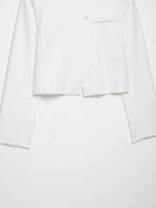 Seelio Spring/Summer New Women's European & American Style Fashion Minimalist Versatile Short Blazer Jacket - White - View 8