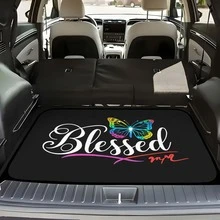 1pc/4pcs Car Floor Mats And Trunk Liner, Waterproof Anti-Slip Dust-Proof Printed Cargo Liner, Unisex Car Trunk And Floor Mats With Colorful Butterfly Letter Pattern, Universal Floor Protection Mat, Ideal Holiday/Thanksgiving Gift - Blessed Gradient Butterfly - View 1