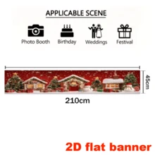 2D Plane, Christmas Fence Background, Snow Covering The Cottage, Colorful Lights, Christmas Tree And Snowman Elements, Combined With Red Snowfall Night Sky And Gift Box Decorations, No Power Supply Required - View 4