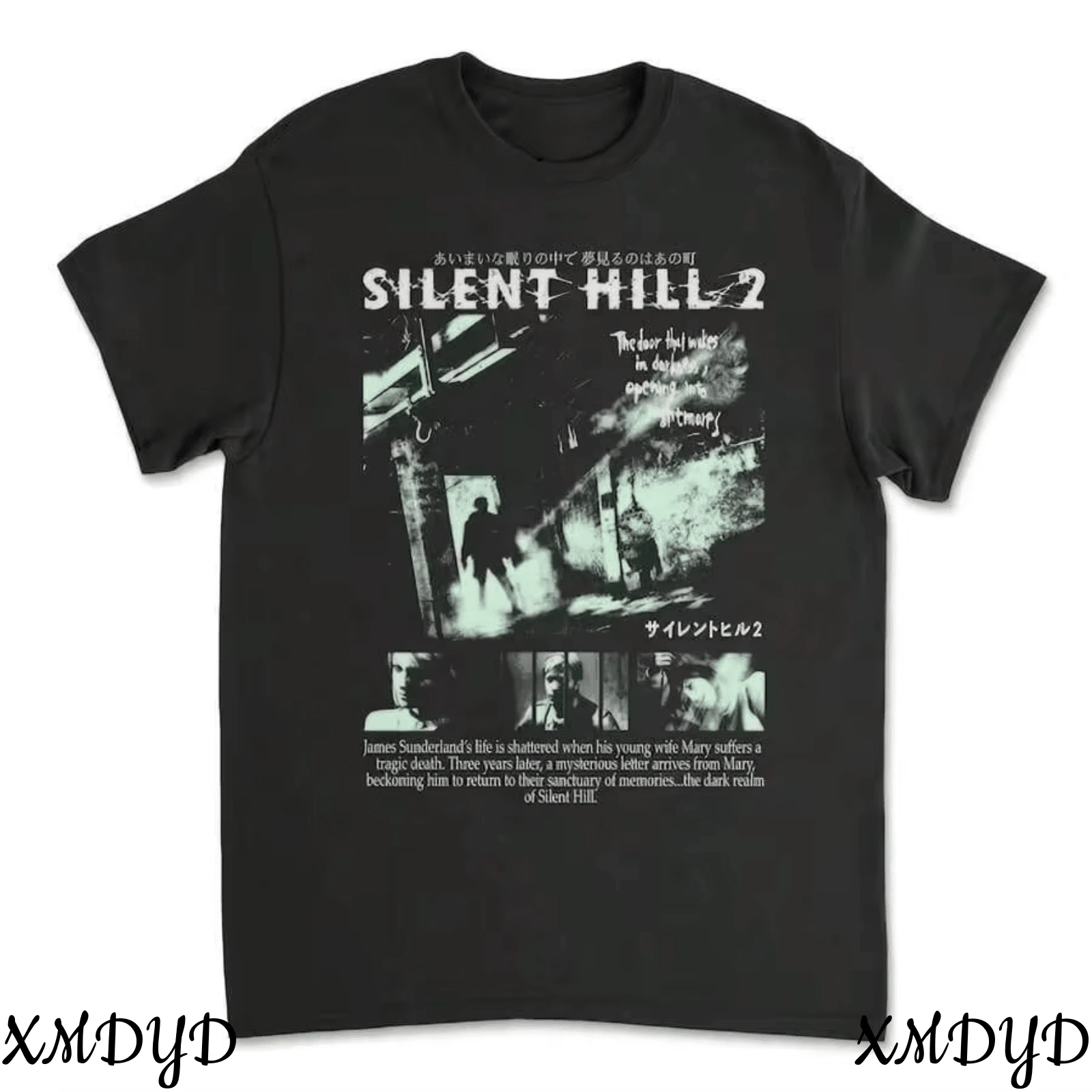 Silent Hill 2 Videogame Black Retro Gaming-Shirt Tee Men Women Holiday Casual Short Sleeve Tee Top Loose-Shirt Women Tops - Black - View 1