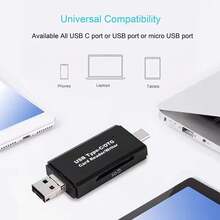 BIYETIMI USB C SD Card Reader Adapter, Type C Micro SD TF Card Reader Adapter, 3-In-1 USB C To USB Camera Memory Card Reader Adapter - View 5
