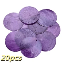10/20pcs 50mm Colorful Flat Round Shell Coin Pendant Beads With 2 Holes, Suitable For Jewelry Making, Fashion Wind Chimes, Wreath DIY Handmade Home Decor - Shell Discs - View 25