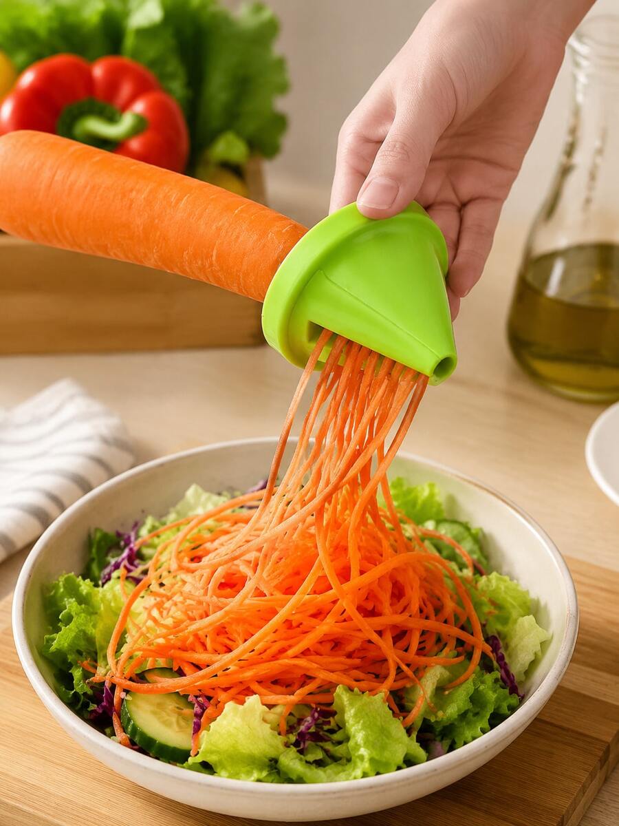 2件組多功能螺旋蔬菜削皮器/切片器,適用於馬鈴薯、胡蘿蔔、蘿蔔等,廚房配件,居家廚房配件 - 彩色 - 查看 1