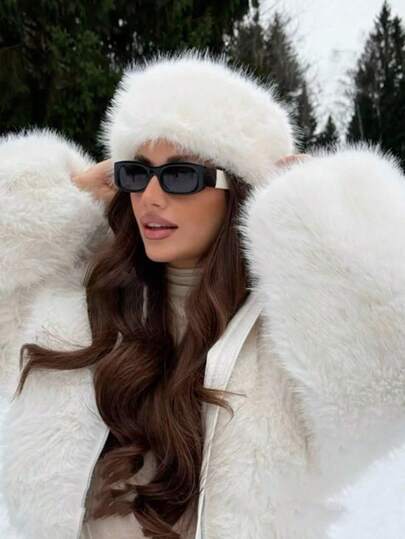 1PC Women's Solid Color Plush Hat, New Autumn/Winter Faux Mink Hat, Soft Comfortable Warm Simple Hat, Casual Versatile Warm Windproof Suitable