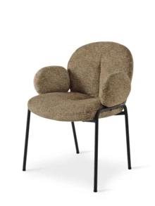 Goeurvant Modern Cloud-Style Wool-Linen Upholstered Dining Chairs With Rounded Arms And Wide-Back Support For Dining Room,Living Room,Office-Set Of 2/Set Of 4/Set Of 6-Taupe/Bouclé - Coffee - 查看 7