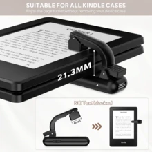 Kindle 翻頁環，相容於 Kindle Paperwhite/Oasis/Scribe，免藍牙夾式 Kindle 遙控器，平板電腦相機遙控器，適用於厚保護殼，附收納袋 - 彩色 - 查看 2