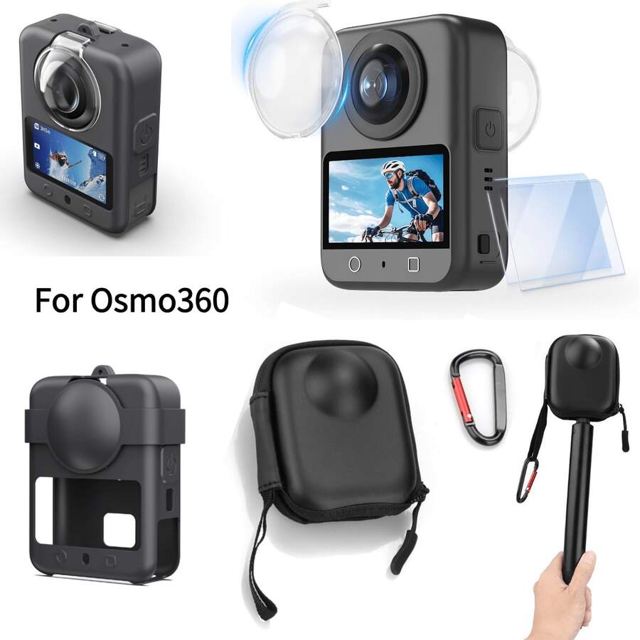 Osmo 360 配件套裝，包含鏡頭保護蓋/相機收納盒/螢幕保護貼/矽膠保護套 - 查看 1